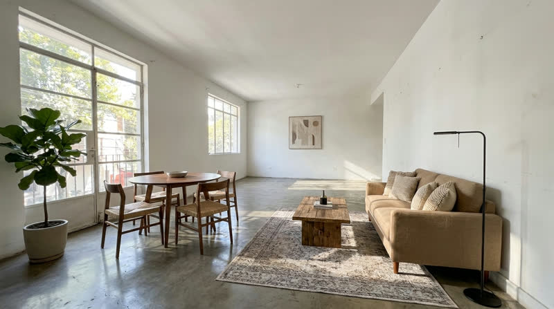 Sala con amueblado virtual